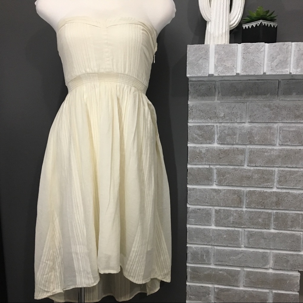 Boho high-low strapless dress